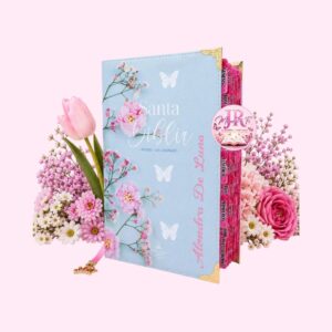Biblia Flor de Cerezo Turquesa