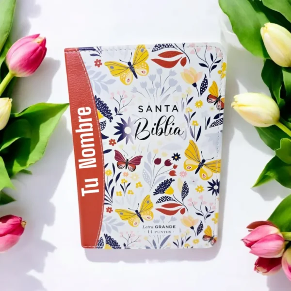 1000053603 Biblia Naranja con Mariposas