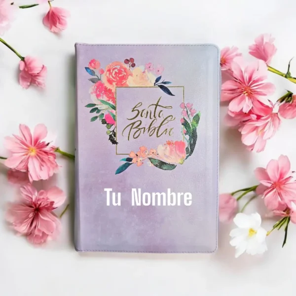 1000054038 Biblia Letra Gigante Lila Floral