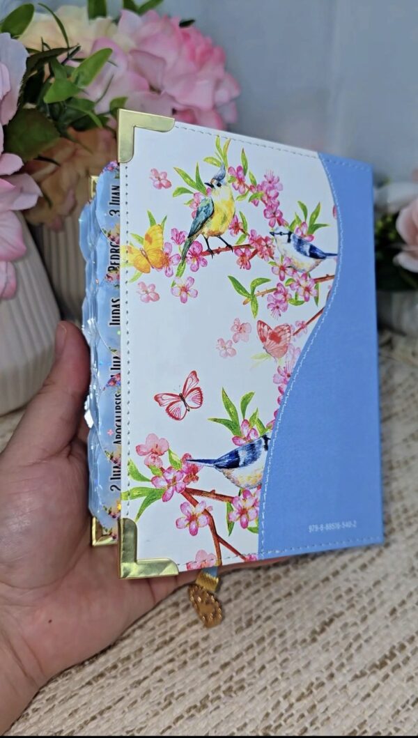 Biblia de Bolsillo Celeste Floral