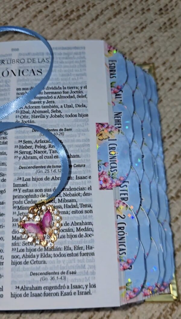 Biblia de Bolsillo Celeste Floral