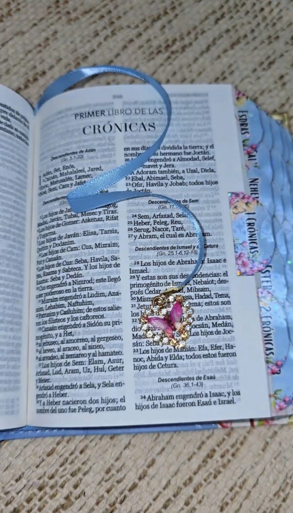 Biblia de Bolsillo Celeste Floral