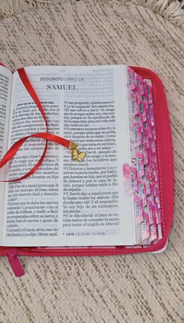 Biblia Fuscia Floral Compacta