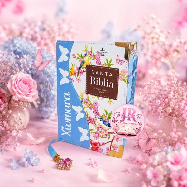 Biblia de Bolsillo Celeste Floral