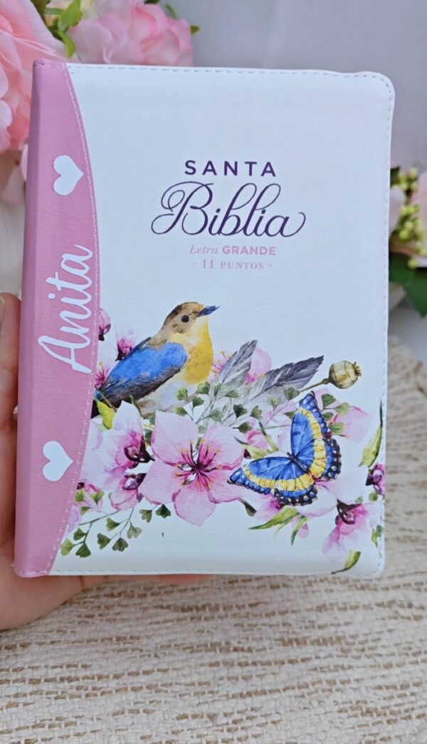 Biblia de Pajarito Rosa Floral