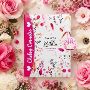 Biblia Fuscia Floral Compacta