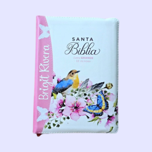 Biblia de Pajarito Rosa Floral
