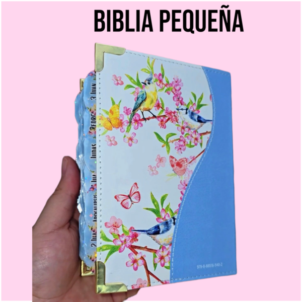 Biblia de Bolsillo Celeste Floral