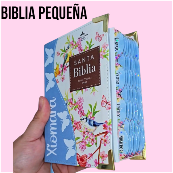 Biblia de Bolsillo Celeste Floral