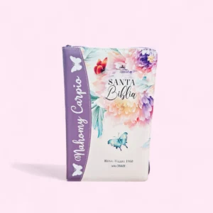 Biblia Morada RV 1960 con Cierre, Letra Grande y Diseño Floral