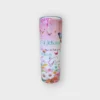Vaso Personalizable Floral Rosa con Versículo Bíblico