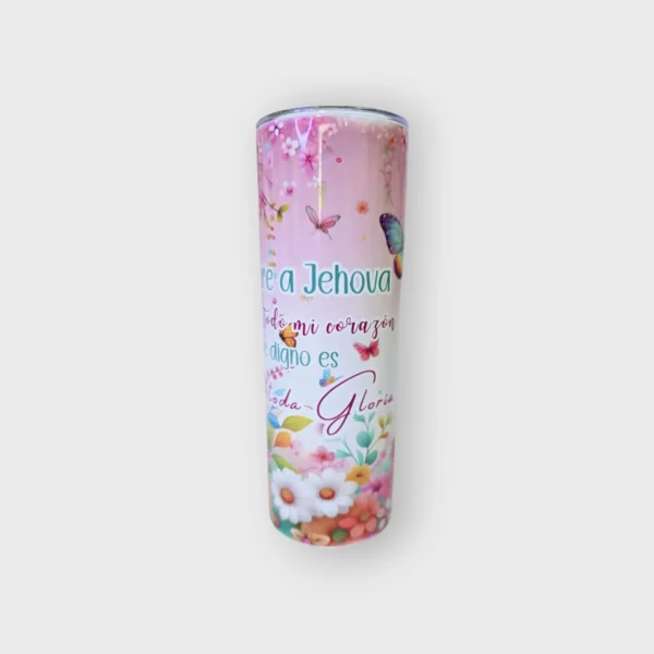 Vaso-floral-rosa (1) Vaso Personalizable Floral Rosa con Versículo Bíblico