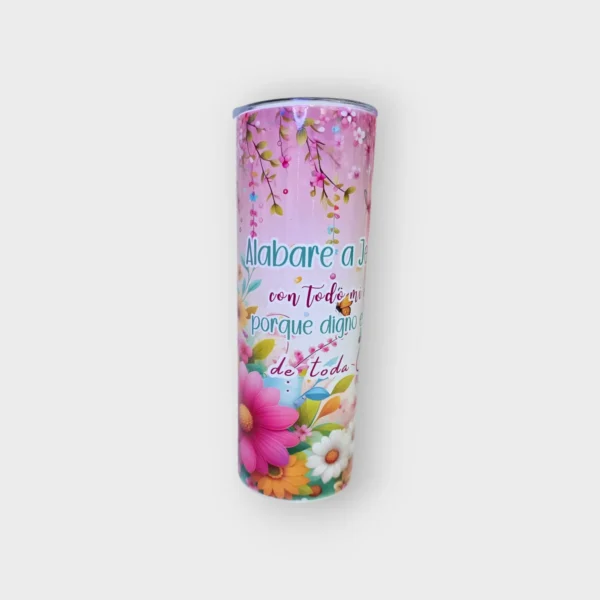 Vaso-floral-rosa (2) Vaso Personalizable Floral Rosa con Versículo Bíblico