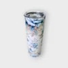 Vaso Personalizable de Flores Azules con Mensaje Bíblico
