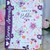 Biblia Compacta 11 puntos RV1960 imit piel con canto pintado primaveral lila oscuro