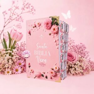 Biblia Floral Rosa RV1960 Letra Grande 12 Puntos