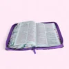 Biblia Floral Morada con cierre letra Gigante 14 Puntos