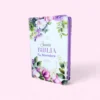 Biblia Floral Morada con cierre letra Gigante 14 Puntos