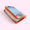 Biblia con Cierre Letra Gigante Manual 14 puntos RV1960 imit piel naranja y azul floral con índice