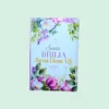 Biblia Floral Morada con cierre letra Gigante 14 Puntos
