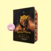 Biblia Letra Súper Gigante 19 puntos Mediana RV1960 imit piel negro león y canto con mensaje