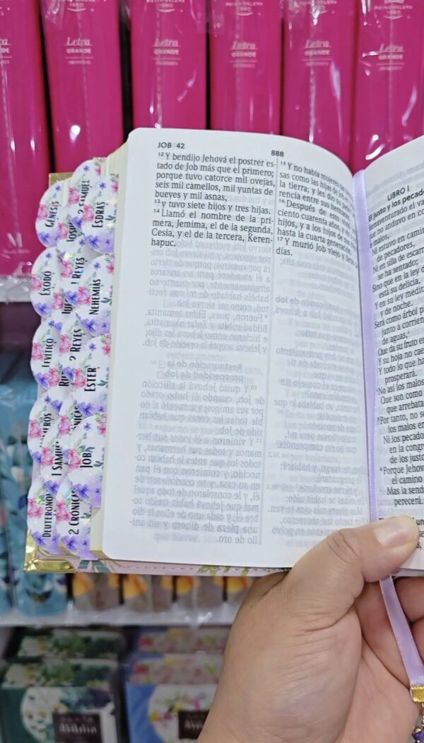 2025/12/1000455223.jpg Biblia RVR 1960 Compacta Letra Grande 11 puntos Símil Piel Violeta Claro