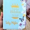 Biblia RVR 1960 Letra Grande Tamaño Manual Símil Piel Azul Claro