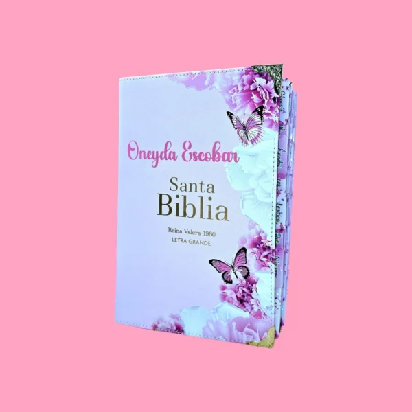BIBLIA ROSA CON MARIPOSAS RV1960