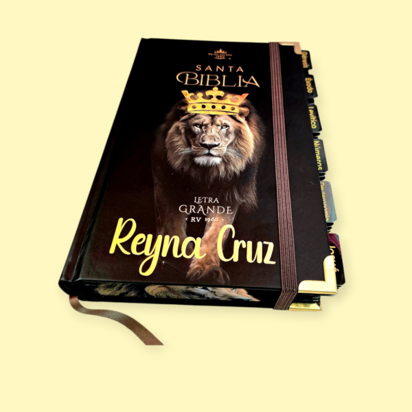 2026012313554648 (2) Biblia Letra Grande 12 puntos RV1960, tapa dura con elástico - León de Judá