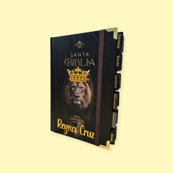2026012313554648 (3) Biblia Letra Grande 12 puntos RV1960, tapa dura con elástico - León de Judá