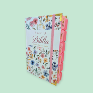 Biblia Letra Grande 12 puntos para Mujer RV1960, tapa dura primavera blanca con elástico