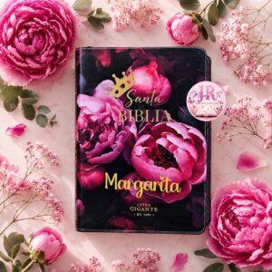 Biblia con Cierre Letra Gigante Manual 14 puntos RV1960, imit piel duotono rosa fucsia con índice y canto floral