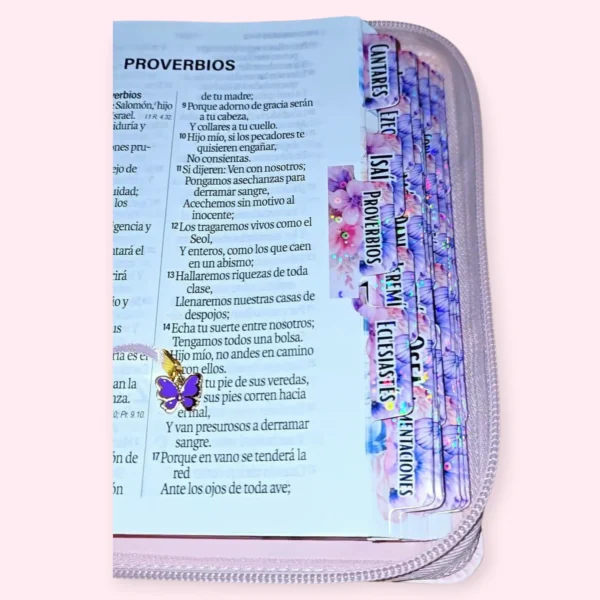 Screenshot_20260215_231727_Gallery (1) Biblia con Cierre Portátil Letra Grande 12 puntos RV1960, imit piel flores rosa con índice y canto floral
