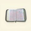 Biblia con Cierre Portátil Letra Grande 12 puntos RV1960, imit piel flores crema con índice y canto floral