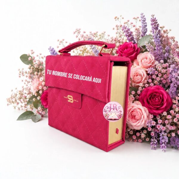 Biblia Cartera - Fuscia | Exclusiva con Asa de Mano | Edición Rosa De Sarón ✨ Reina- Valera 1960