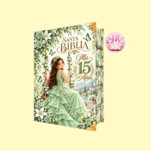 BBiblia de Pasta Dura para Quinceañera – Verde Floral