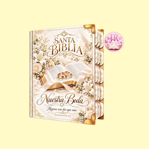 Biblia de Pasta Dura Boda- Biblia y Anillos