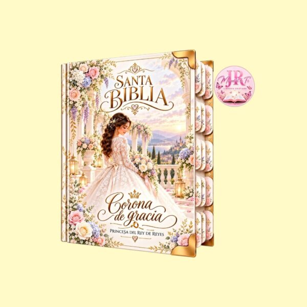 Biblia de Pasta Dura Princesa- Corona de Gracia Floral