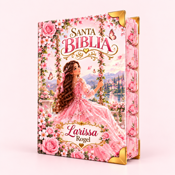 BBiblia de Pasta Dura para Quinceañera – Verde Floral