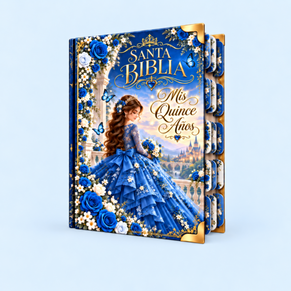 BBiblia de Pasta Dura para Quinceañera – Verde Floral